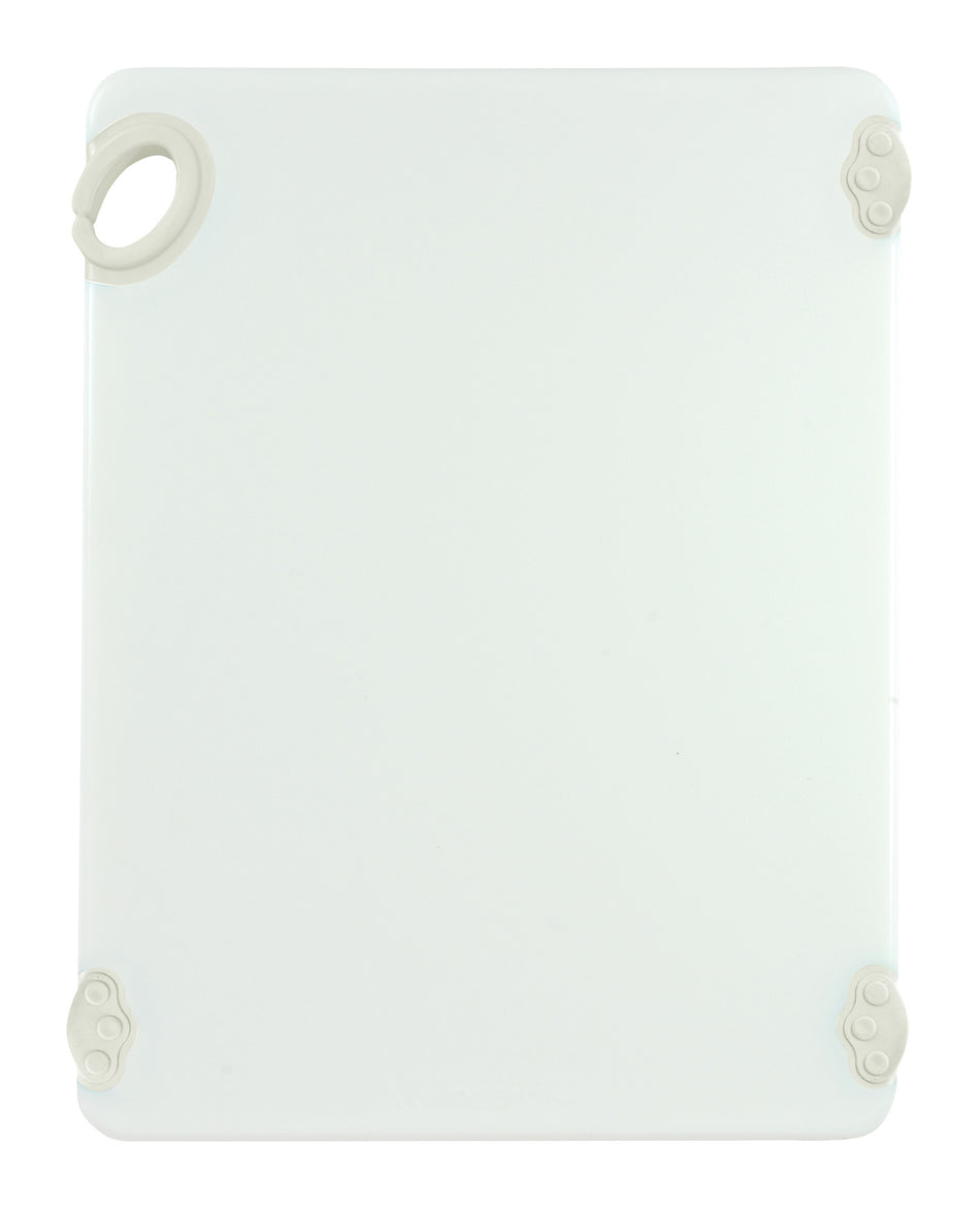 Winco CBN-1520WT 15 Inch Cutting Board with Rubber Grip Hook White Co-polymer