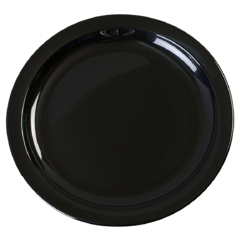 Carlisle KL20103 7-1/4 Inch Round Plate Plastic Dishwasher Safe Black Melamine