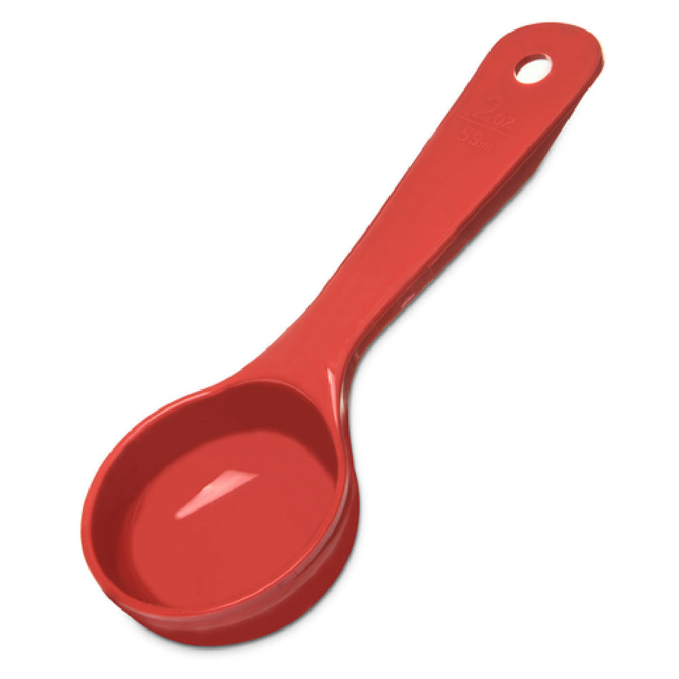 Carlisle 492405 2 Oz Portion Spoon Solid Short Handle Red Plastic