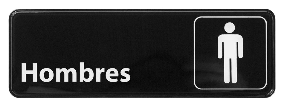 Winco SGN-368 Information Signs, 9"W x 3"H, Spanish - SGN-368 - Men