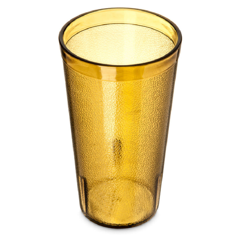 Carlisle 521613 16 Oz Stackable Tumbler Plastic Amber Textured Dishwasher Safe