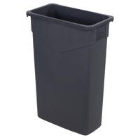 Carlisle 34202323 20 Inch Rectangular Trash Receptacle Gray Plastic with Bottom Helper Handles