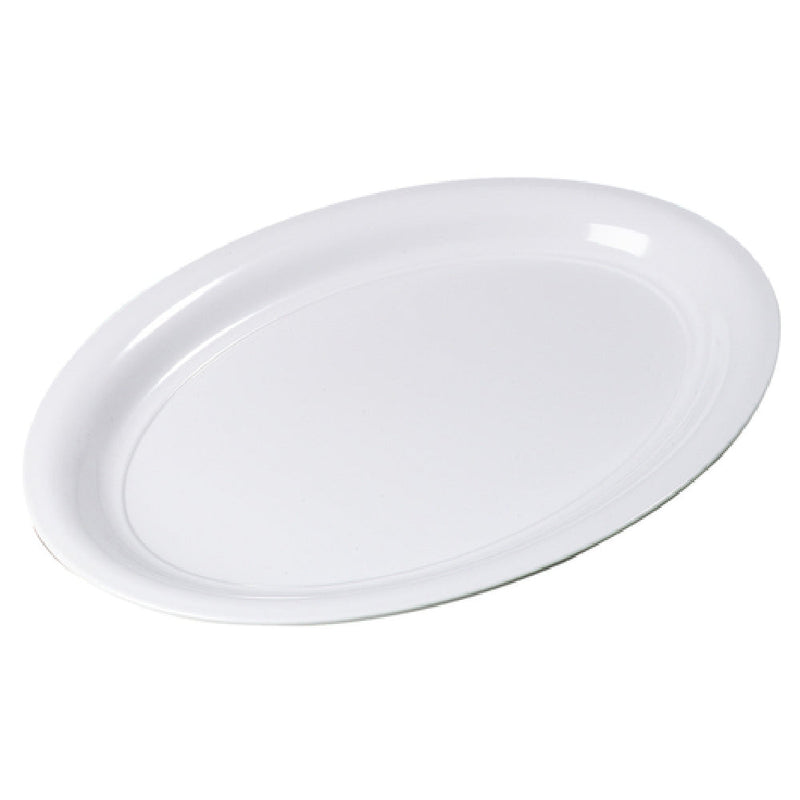 Carlisle 4384002 21 Inch Platter with Rim Stain Resistant Oval White Melamine