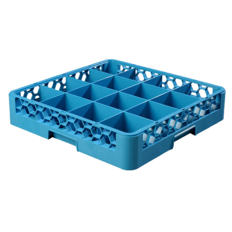 Carlisle RG1614 19 Inch Dishwasher Glass Rack Blue Polypropylene Double Wall