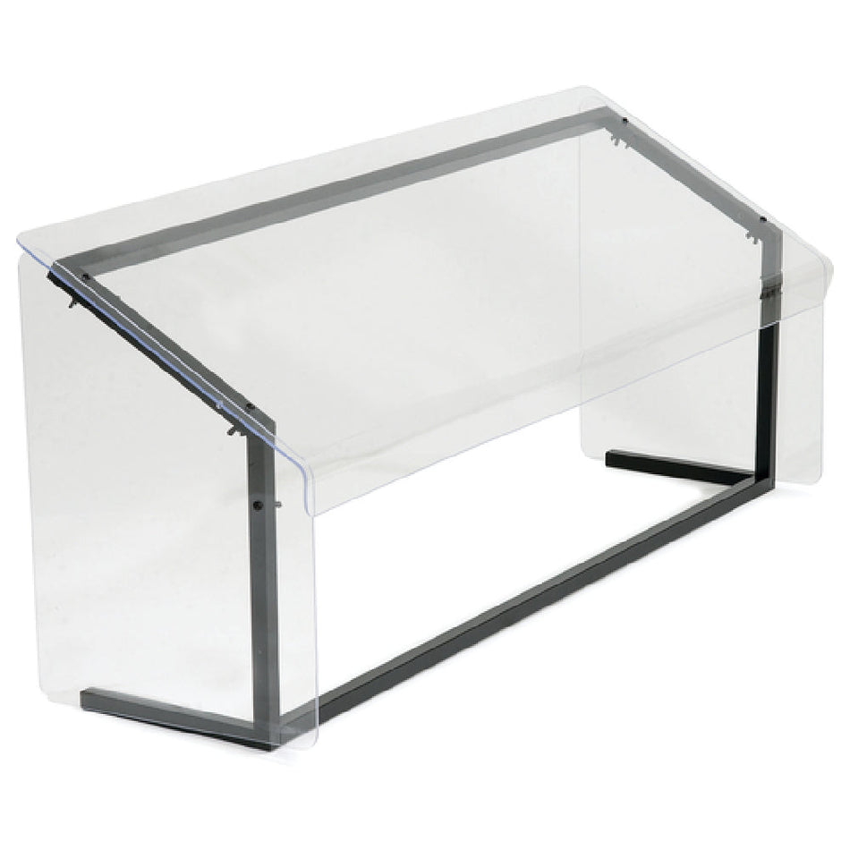 Carlisle 917203 73-1/4 Inch Portable Sneeze Guard Fixed Acrylic Black Aluminum