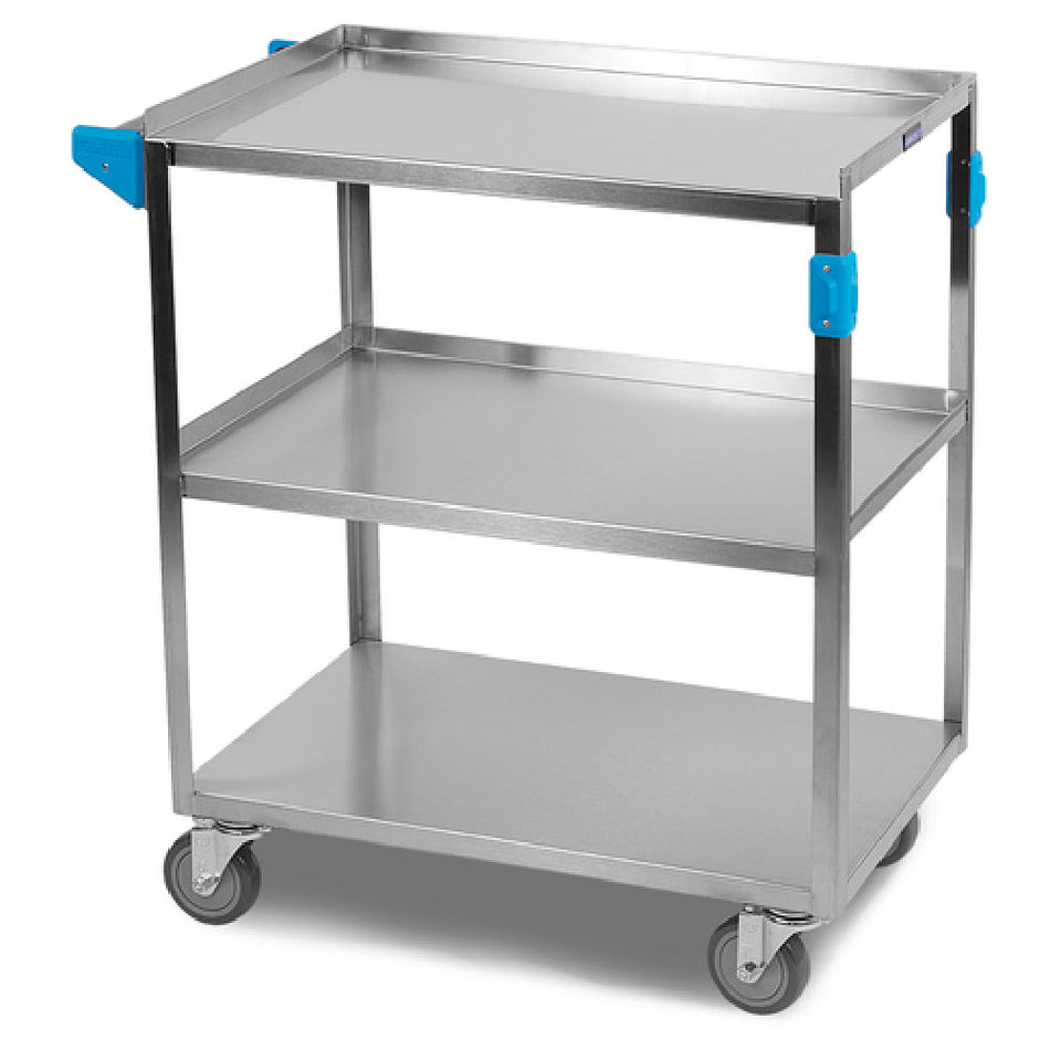 Carlisle UC3031827 27 Inch Utility Cart 300 lb Capacity with 3 Shelves Stainless Steel