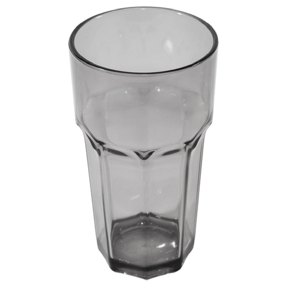 Carlisle 582218 22 Oz Tumbler Plastic Faceted Black Smooth Dishwasher Safe