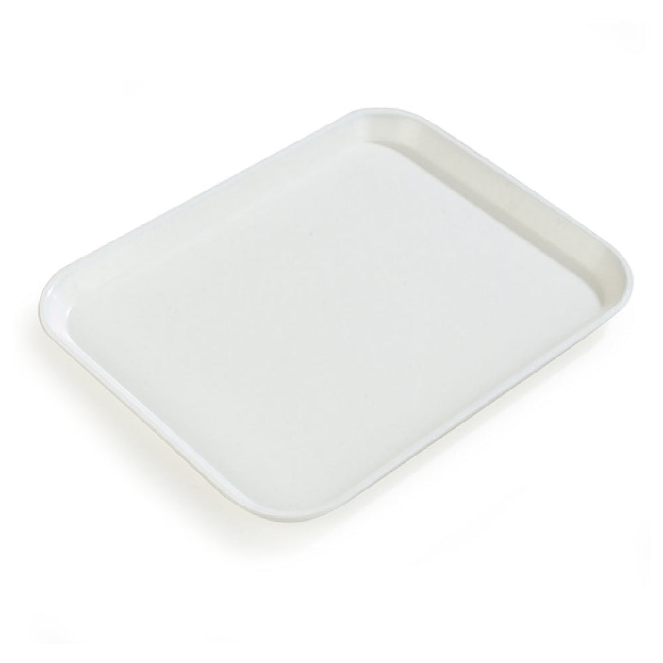 Carlisle 2216FGQ001 22 Inch Rectangular Cafeteria Tray with Break-Resistant Fiberglass White