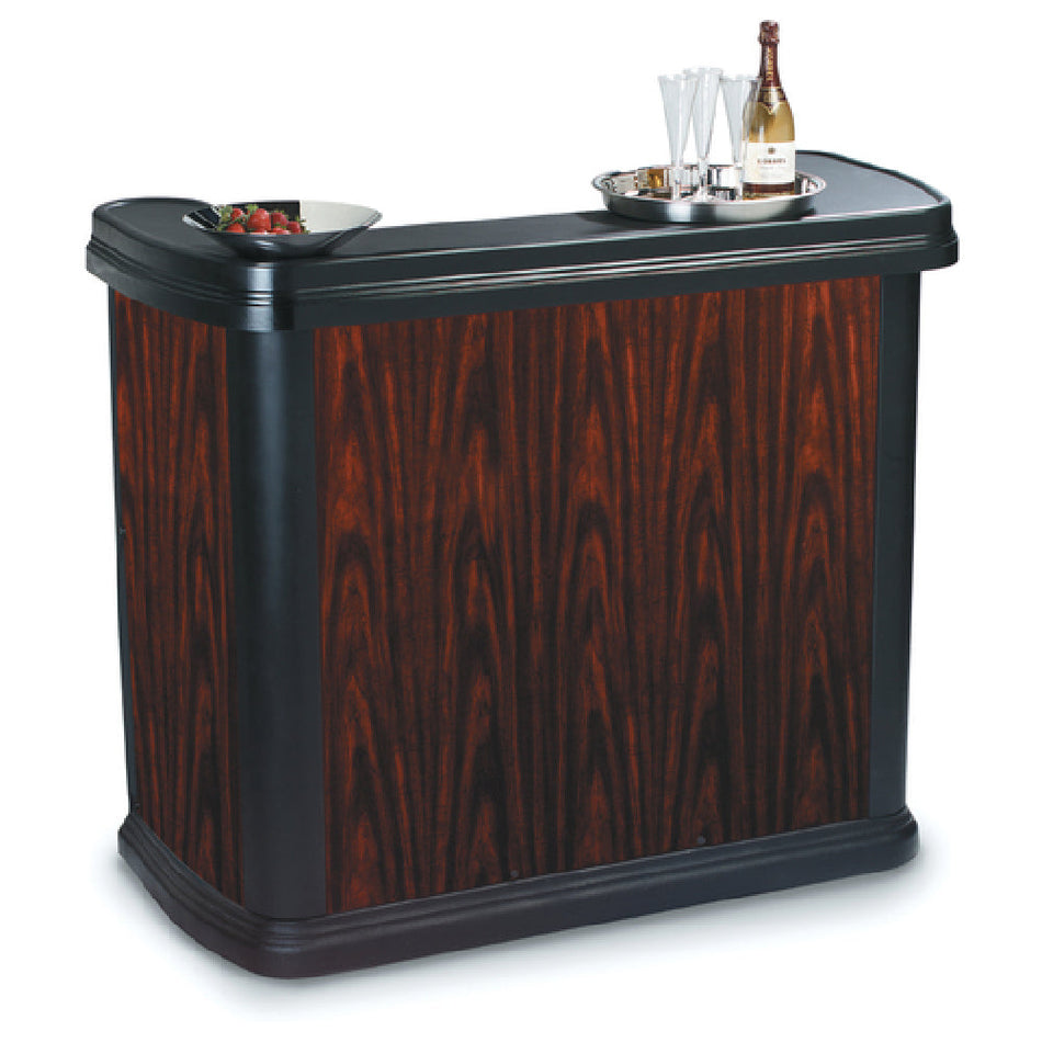 Carlisle 7550094 56 Inch Portable Bar with 15 Gallon Ice Bin Cherrywood Plastic