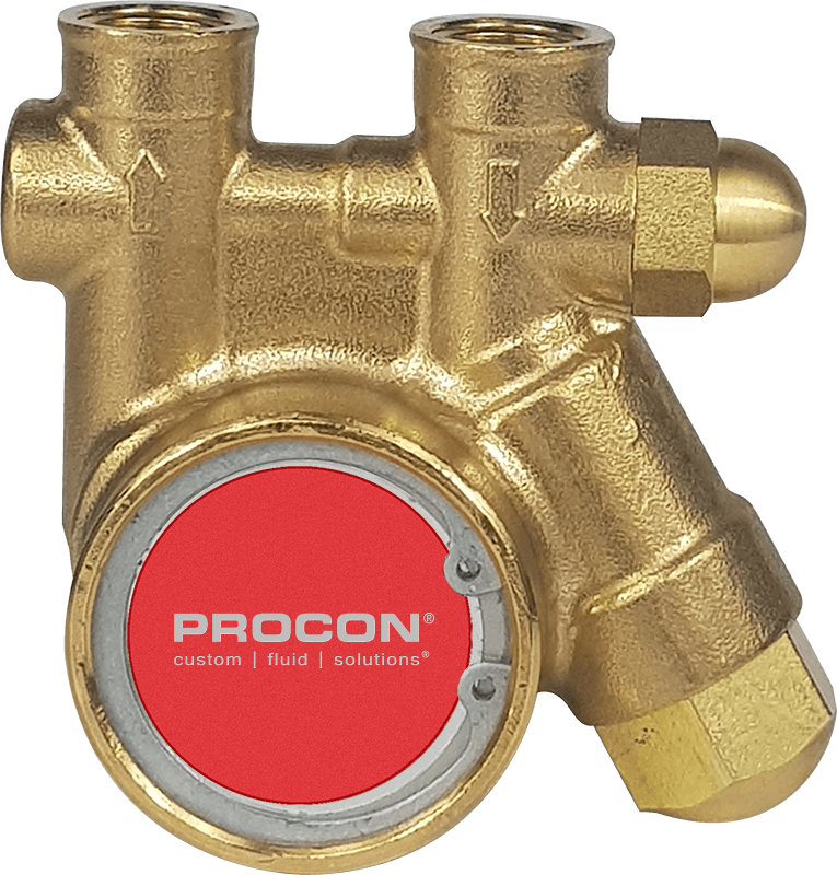 100 GPH Clamp-On Procon 101C100F11BC Series 1 Rotary Vane Pump - Brass with Plastic Coupling