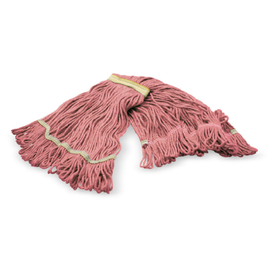 Carlisle 369411B05 Small Looped-end Mop Head Red Cotton Synthetic Blend