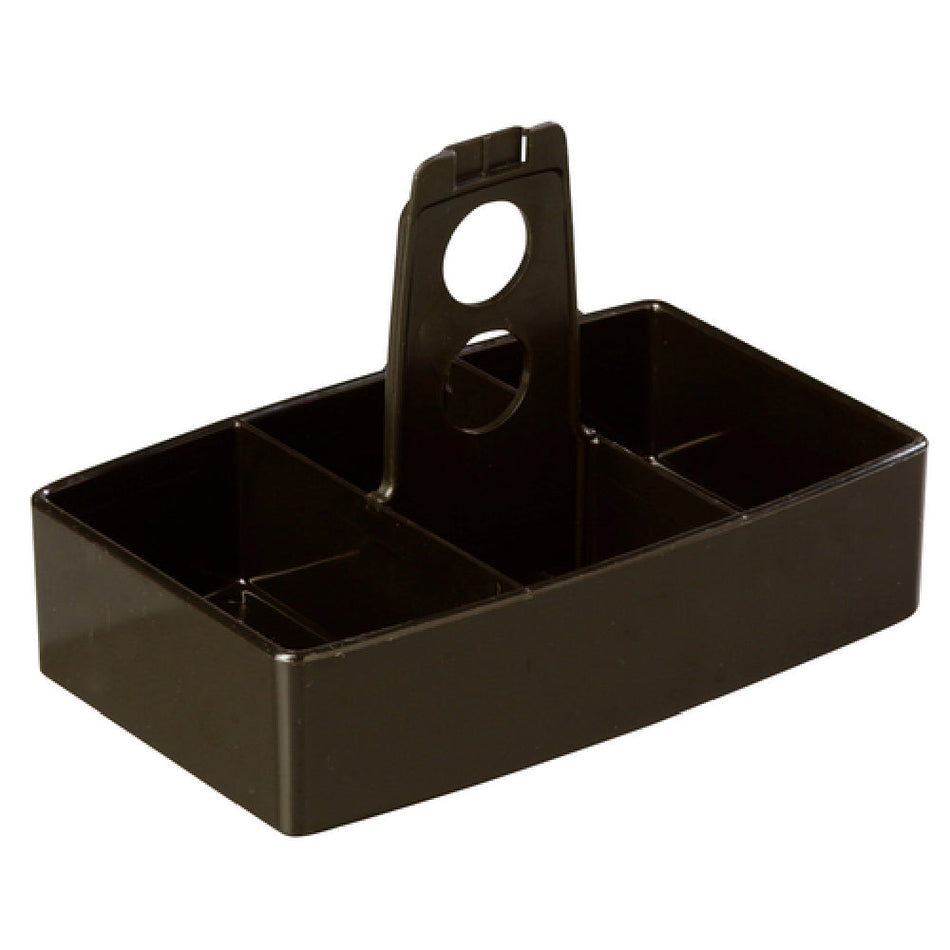 Carlisle 455103 6-1/2 Inch Plastic Merchandiser Caddy Black with Sign Clip