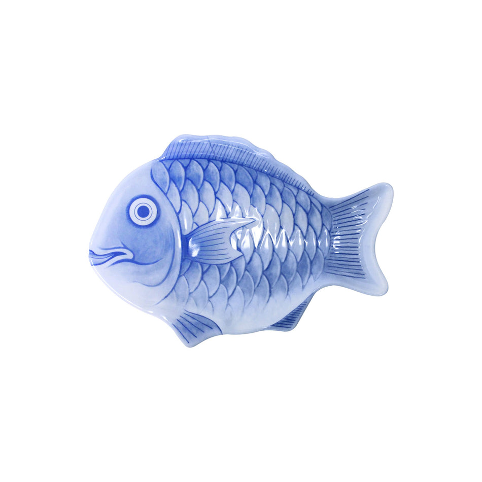12 Pack 10" Fish Shape Melamine Platter, Blue Color, Melamine, BPA Free, Dishwasher Safe, Break-Resistant, Shatter-Resistant, No Microwave, No Oven, NSF