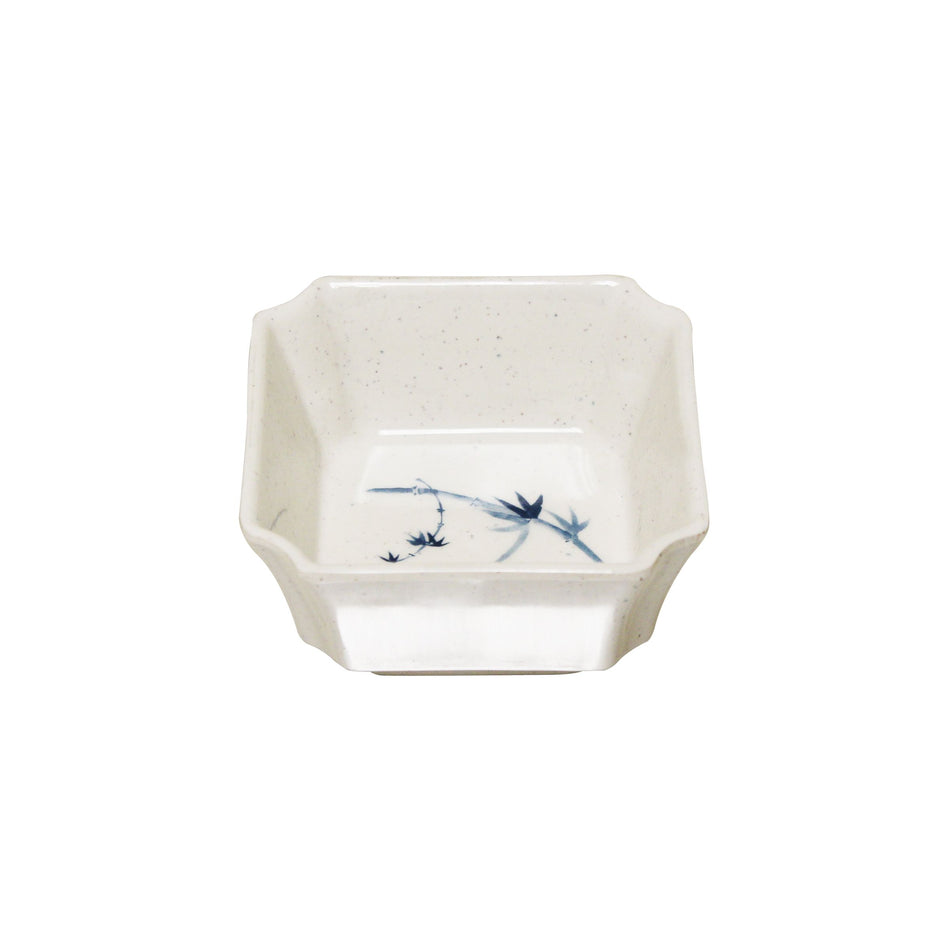 12 Pack 4 oz, 3-1/8" x 3-1/8" x 1-1/2", Square Bowl, Blue Bamboo Dinnerware, Melamine, BPA Free, Dishwasher Safe, Break-Resistant, Shatter-Resistant, No Microwave, No Oven, NSF
