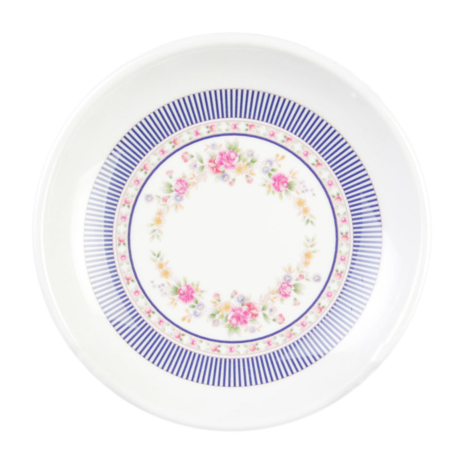 12 Pack 4 oz ,4-1/2" Diameter x 3/4" Height, Round Plate, Rose Dinnerware, Melamine, BPA Free, Dishwasher Safe, Break-Resistant, Shatter-Resistant, No Microwave, No Oven, NSF