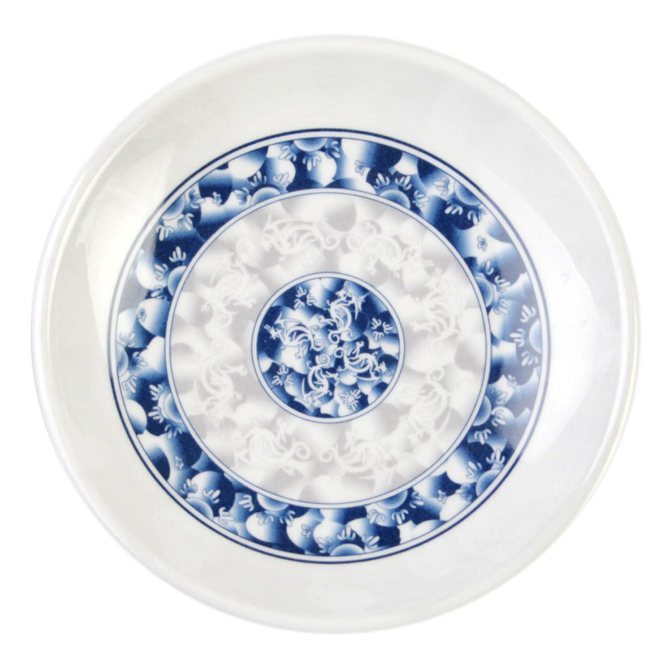 12 Pack 4 oz ,4-1/2" Diameter x 3/4" Height, Round Plate, Blue Dragon Dinnerware, Melamine, BPA Free, Dishwasher Safe, Break-Resistant, Shatter-Resistant, No Microwave, No Oven, NSF