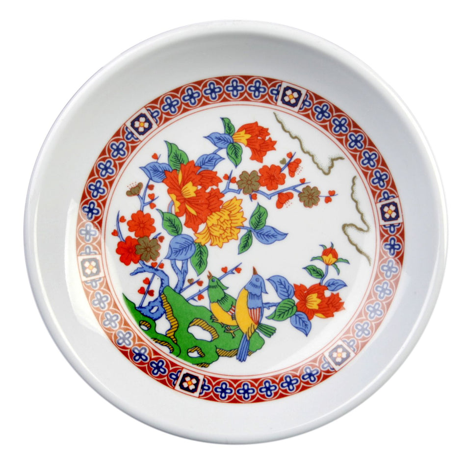 12 Pack 4 oz ,4-1/2" Diameter x 3/4" Height, Round Plate, Peacock Dinnerware, Melamine, BPA Free, Dishwasher Safe, Break-Resistant, Shatter-Resistant, No Microwave, No Oven, NSF