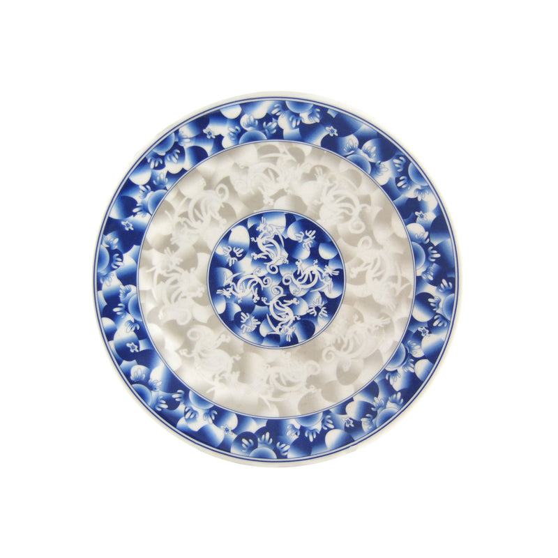 Thunder Group 1006DL Plate 6 Inch Diameter Round Break-resistant Melamine Blue Dragon