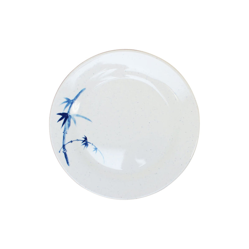 Thunder Group 1008BB 7-7/8 Inch Break-resistant Round Plate Melamine Blue Bamboo