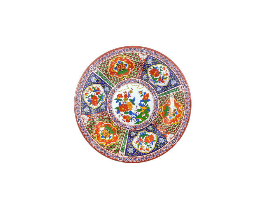 12 Pack 9-1/8" Diameter x 3/4" Height, Round Plate, Peacock Dinnerware, Melamine, BPA Free, Dishwasher Safe, Break-Resistant, Shatter-Resistant, No Microwave, No Oven, NSF