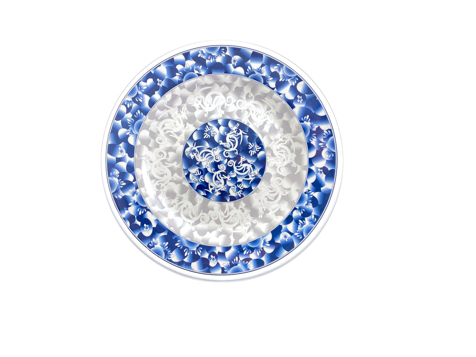 12 Pack 12-5/8" Diameter x 1" Height, Round Plate, Blue Dragon Dinnerware, Melamine, BPA Free, Dishwasher Safe, Break-Resistant, Shatter-Resistant, No Microwave, No Oven, NSF