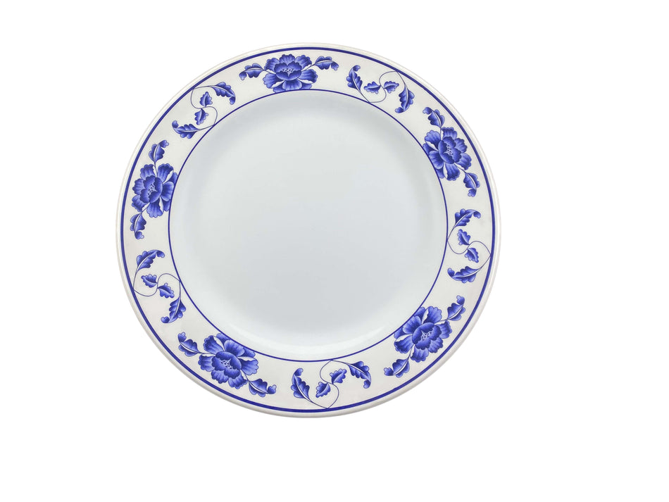 12 Pack 12-5/8" Diameter x 1" Height, Round Plate, Lotus Dinnerware, Melamine, BPA Free, Dishwasher Safe, Break-Resistant, Shatter-Resistant, No Microwave, No Oven, NSF