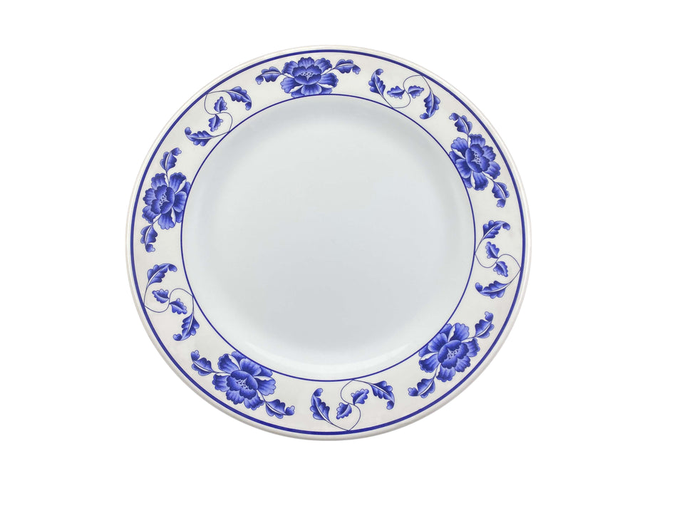 12 Pack 14-1/8" Diameter x 1-1/8" Height, Round Plate, Lotus Dinnerware, Melamine, BPA Free, Dishwasher Safe, Break-Resistant, Shatter-Resistant, No Microwave, No Oven, NSF