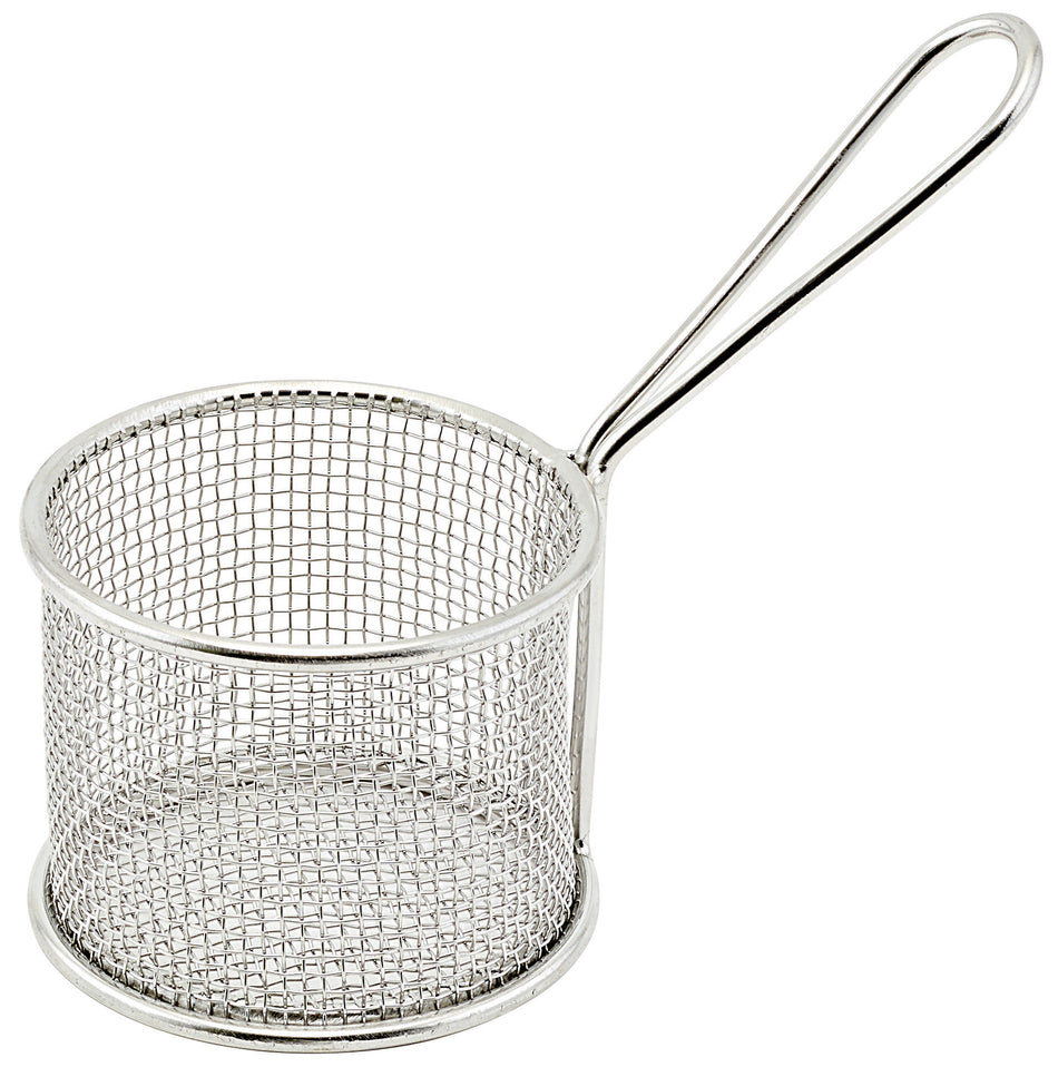 Winco FBM-32R 3-3/4 Inch Diameter Mini Fry Basket Dishwasher Safe Stainless Steel