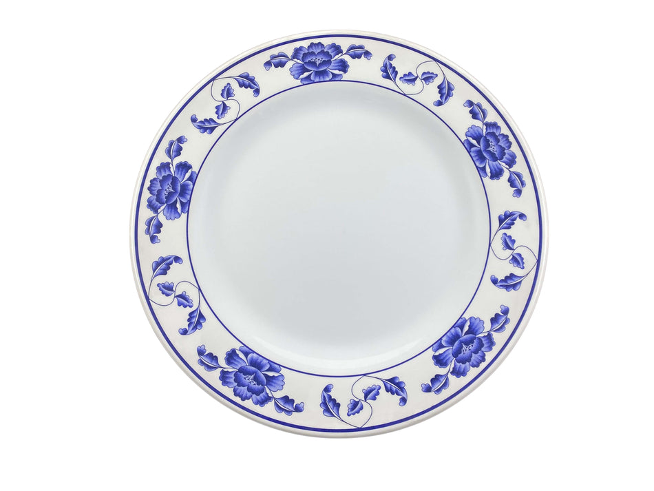 12 Pack 15-1/2" Diameter x 1-1/4" Height, Round Plate, Lotus Dinnerware, Melamine, BPA Free, Dishwasher Safe, Break-Resistant, Shatter-Resistant, No Microwave, No Oven, NSF