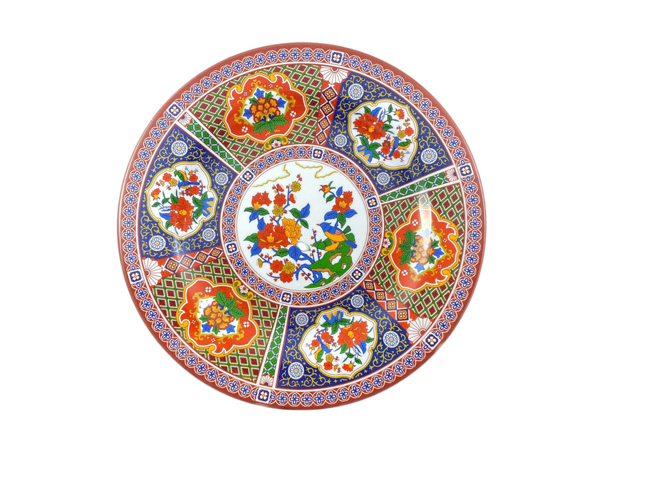 12 Pack 15-1/2" Diameter x 1-1/4" Height, Round Plate, Peacock Dinnerware, Melamine, BPA Free, Dishwasher Safe, Break-Resistant, Shatter-Resistant, No Microwave, No Oven, NSF