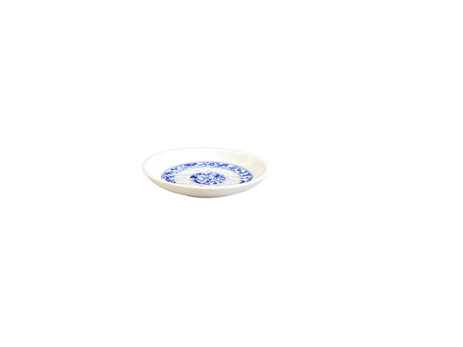12 Pack 2 oz, 3-1/2" Diameter x 3/8" Height, Sauce Dish, Blue Dragon Dinnerware, Melamine, BPA Free, Dishwasher Safe, Break-Resistant, Shatter-Resistant, No Microwave, No Oven, NSF