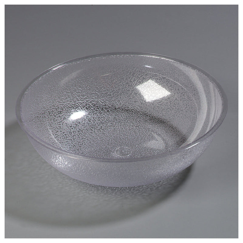 Carlisle 721207 5-1/2 Quart Round Salad Bowl Clear Polycarbonate with Pebbled Exterior