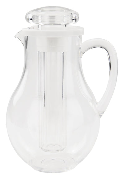 Winco WPIT-19 2 Quart Built-in Ice Core Water Pitcher Clear Polycarbonate with Handle