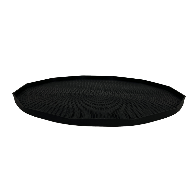12-Sided 14 in. Large Non-Slip Tray Replacement Silicone Insert in Black