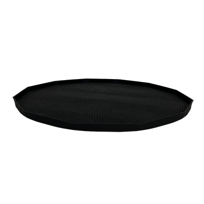 12-Sided 14 in. Large Non-Slip Tray Replacement Silicone Insert in Black