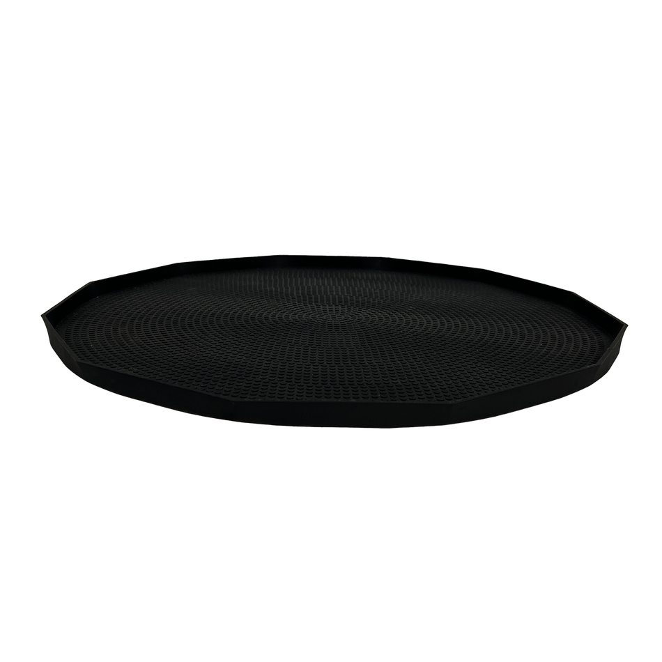 12-Sided 14 in. Large Non-Slip Tray Replacement Silicone Insert in Black