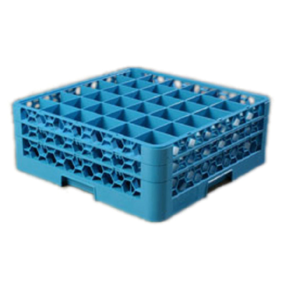 Carlisle RG36-214 Dishwasher Rack 19 Inch Blue Polypropylene 36 Compartments with Extenders
