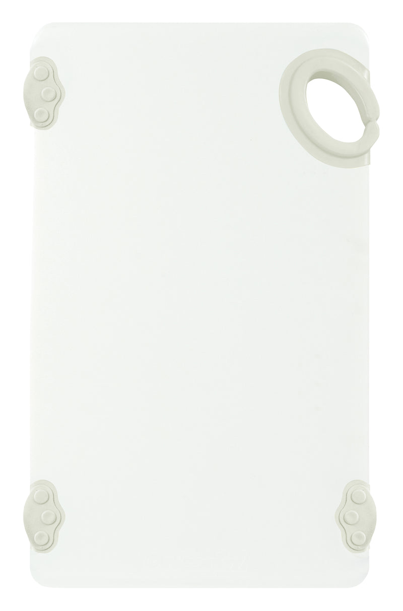 Winco CBN-610WT 6 Inch Cutting Board with rubber grip hook BPA free White