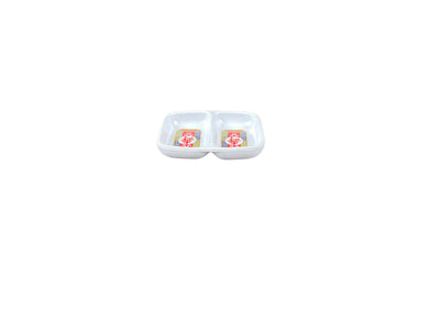 Thunder Group 1102TR 3-3/8 Inch Twin Sauce Dish 2 oz Break-Resistant Melamine