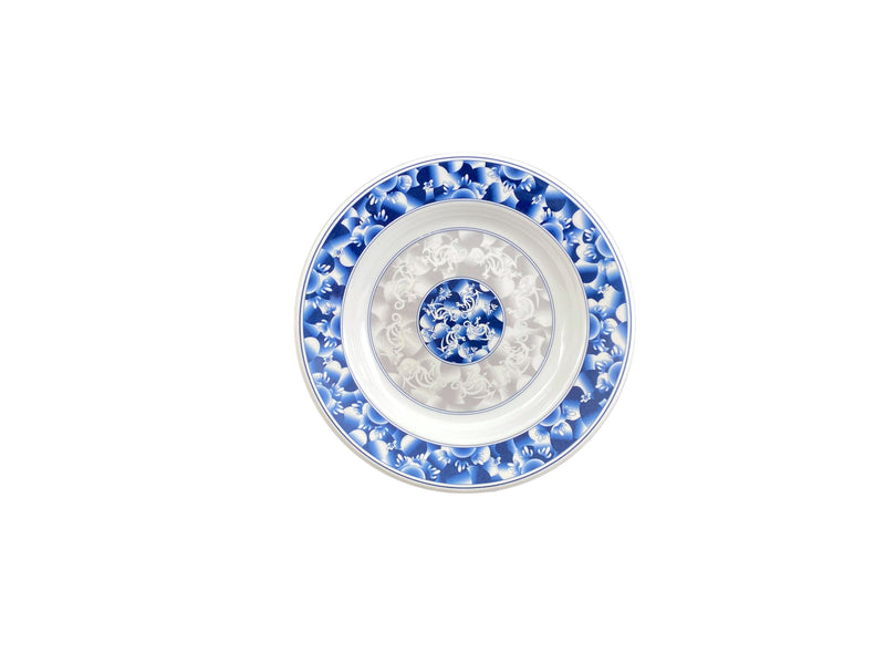 Thunder Group 1108DL 7 Oz. Soup Plate Break-resistant BPA Free Melamine Blue Dragon