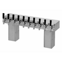 10-Faucet Air-Cooled Pass-Through Draft Beer Tower, 4-Inch Square, 304 Stainless Steel