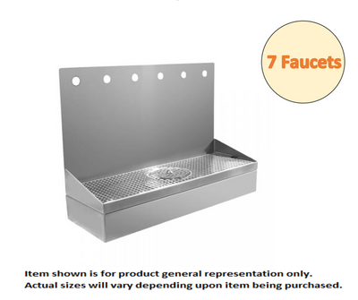 42-inch Wall Mounted Growler Station with Rinser - 7 Faucets