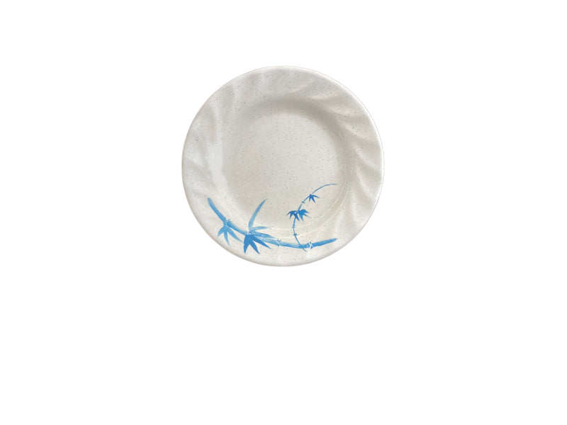 Thunder Group 1206BB 6 Inch Diameter Round Plate Break-Resistant Melamine Blue Bamboo