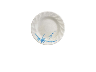 Thunder Group 1206BB 6 Inch Diameter Round Plate Break-Resistant Melamine Blue Bamboo