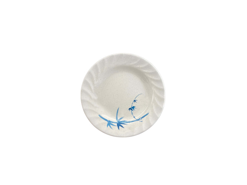 Thunder Group 1207BB 7 Inch Round Plate Break-Resistant Blue Bamboo Melamine