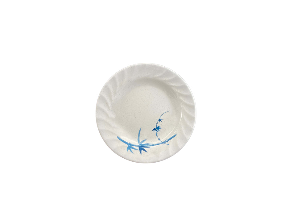 12 Pack 7" Diameter x 1" Height, Curved Rim Plate, Blue Bamboo Dinnerware, Melamine, BPA Free, Dishwasher Safe, Break-Resistant, Shatter-Resistant, No Microwave, No Oven, NSF