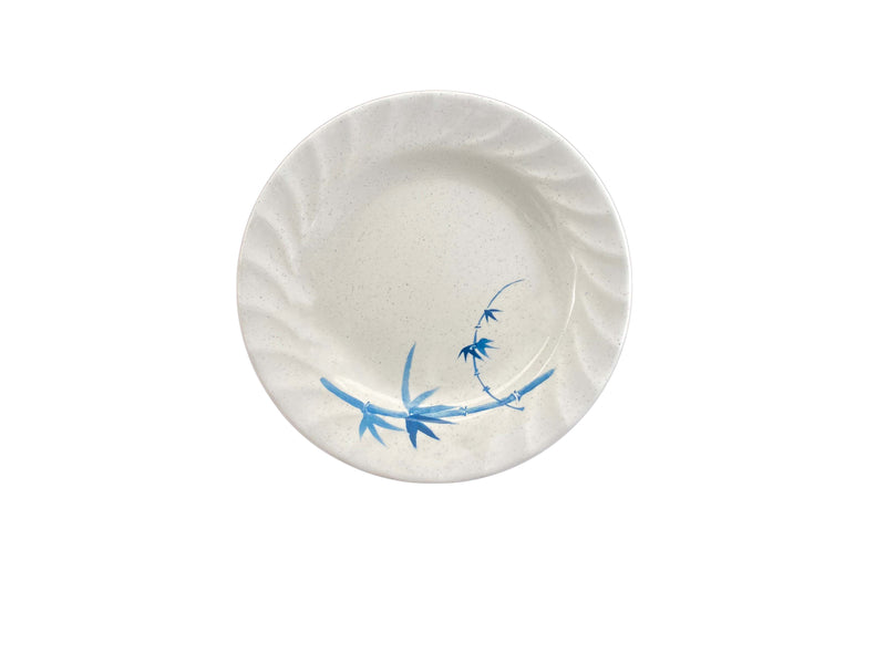 Thunder Group 1209BB 9-1/4 Inch Diameter Round Plate Break-Resistant Melamine Blue Bamboo