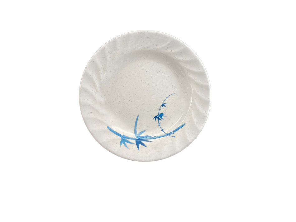12 Pack 9-1/4" Diameter x 1-1/8" Height, Curved Rim Plate, Blue Bamboo Dinnerware, Melamine, BPA Free, Dishwasher Safe, Break-Resistant, Shatter-Resistant, No Microwave, No Oven, NSF