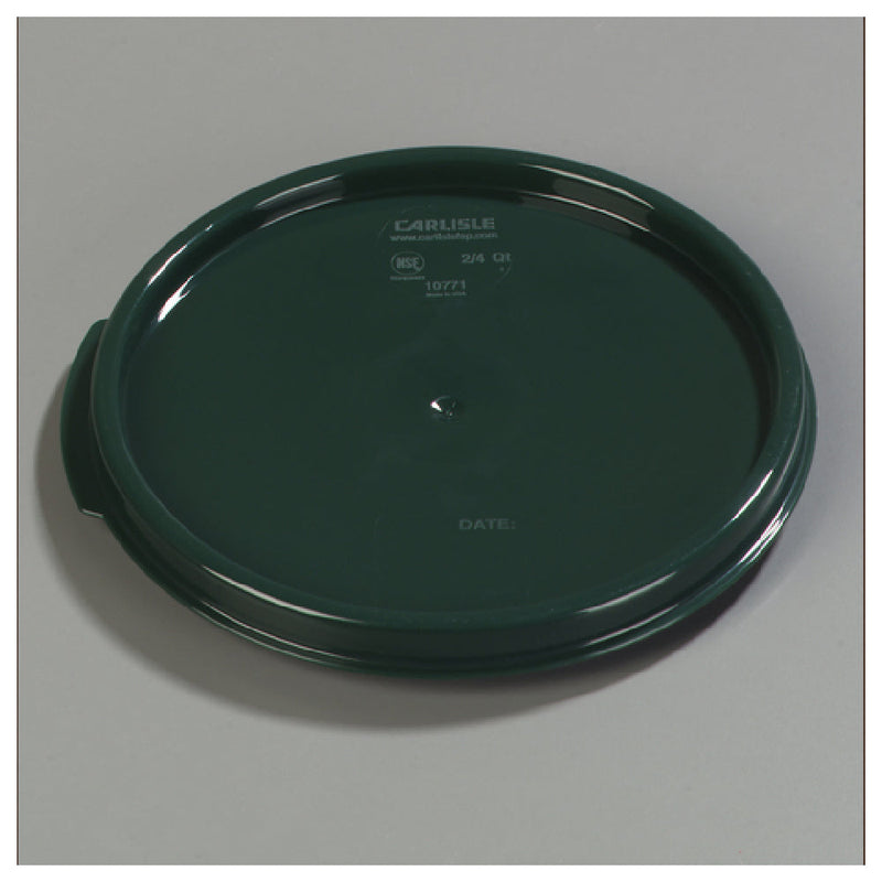 Carlisle 1077108 7.62 Inch Food Storage Lid for 2 to 4 Quart Round Container Polypropylene Forest Green