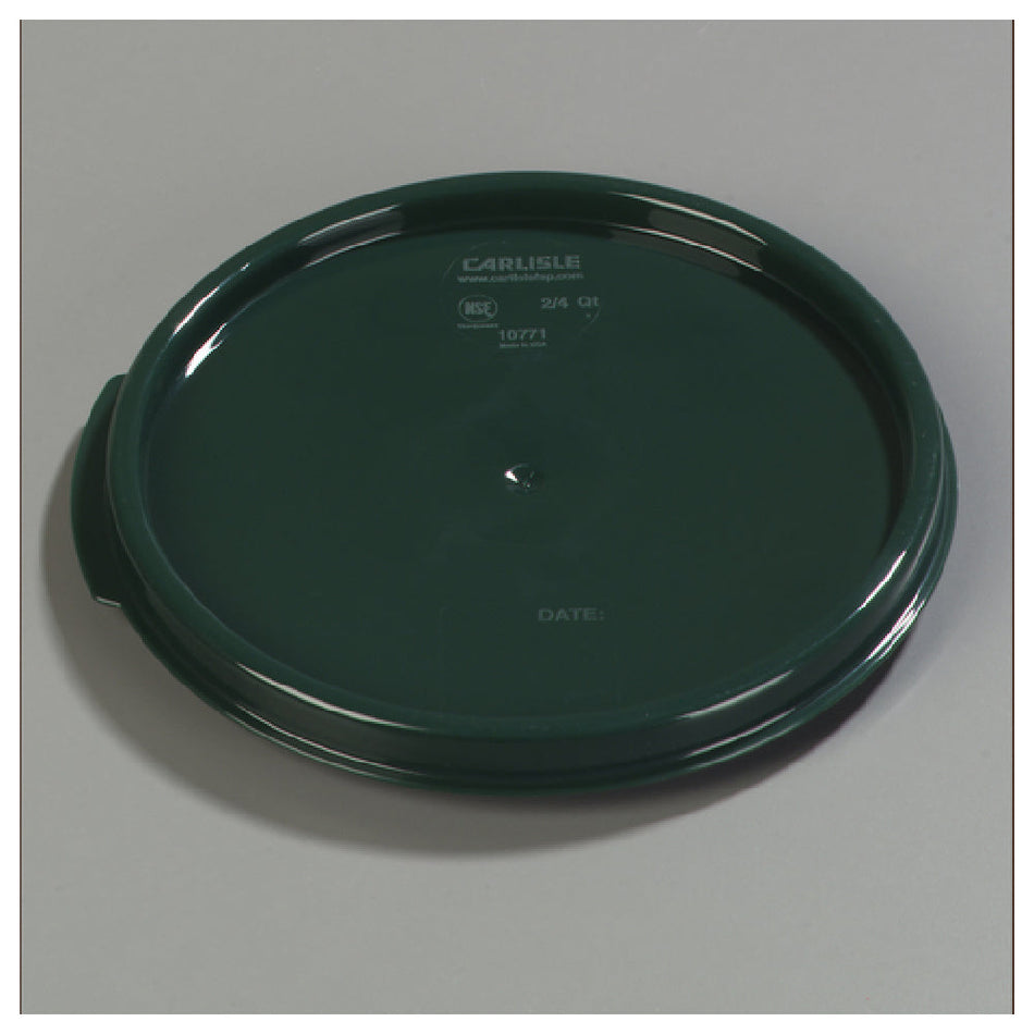 Carlisle 1077108 7.62 Inch Food Storage Lid for 2 to 4 Quart Round Container Polypropylene Forest Green
